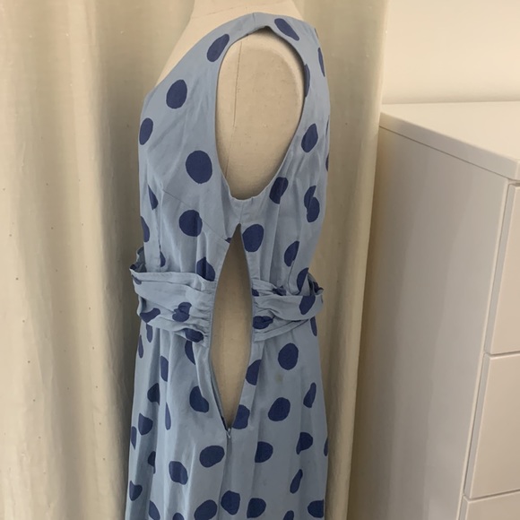 Boden Blue Polka Dot Dress size 8 Long - Picture 10 of 17